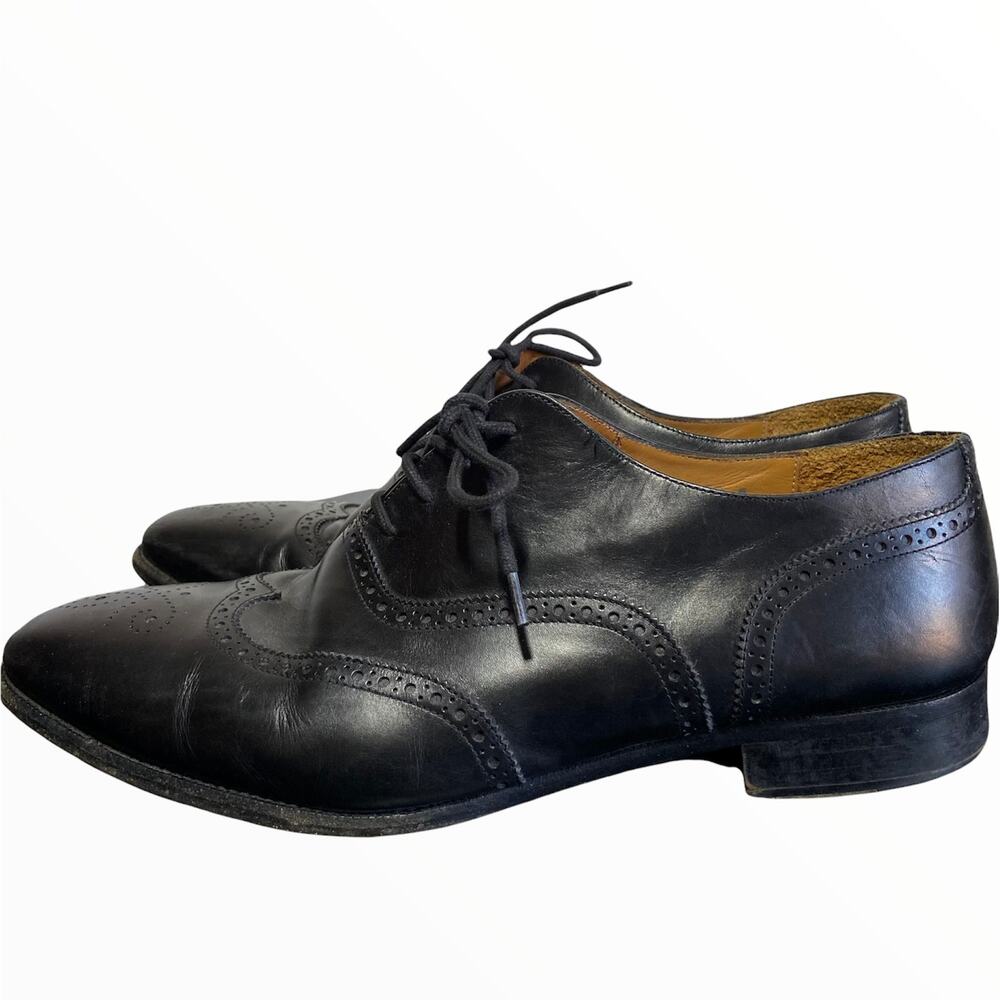 Jack Erwin Wingtip Brogue Oxfords Leather Lace Up Dress Shoes Black 12.5